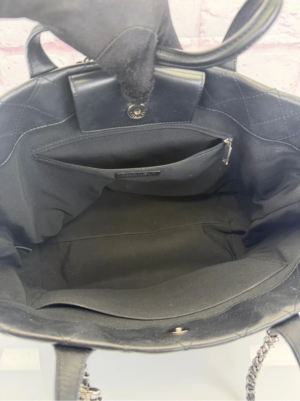Chanel Calfskin Quilted Large Easy Shopping Tote Black